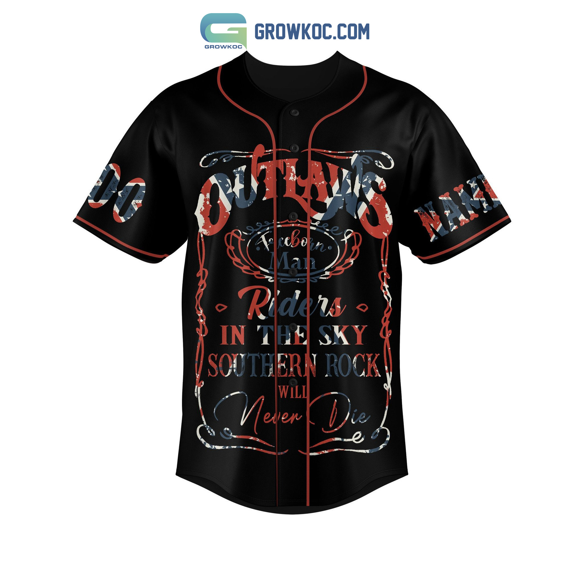 Outlaws Black Red Hockey Jersey
