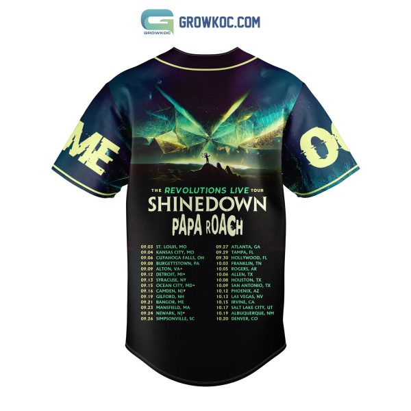 Papa Roach The Revolutions Live Tour Shinedown Personalized Baseball Jersey