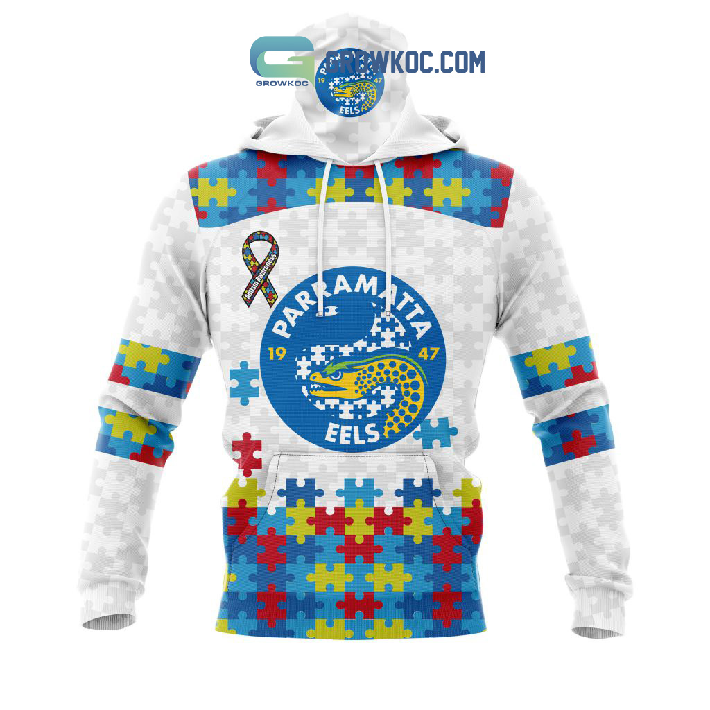 Parramatta Eels NRL Autism Awareness Concept Kits Hoodie T Shirt