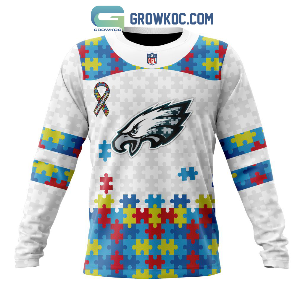 Philadelphia Eagles NFL Autism Awareness Personalized Hoodie T Shirt -  Growkoc