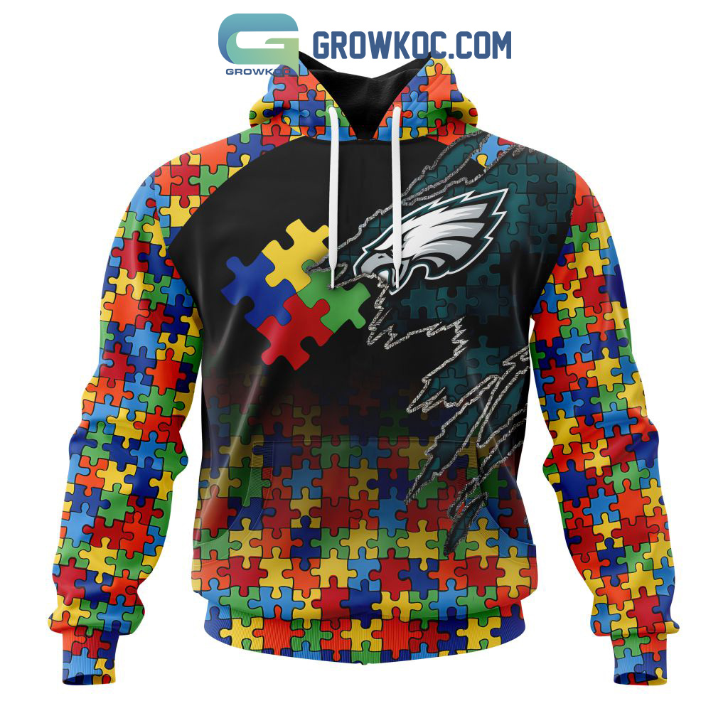 Philadelphia Eagles NFL Special Autism Awareness Design Hoodie T Shirt -  Growkoc