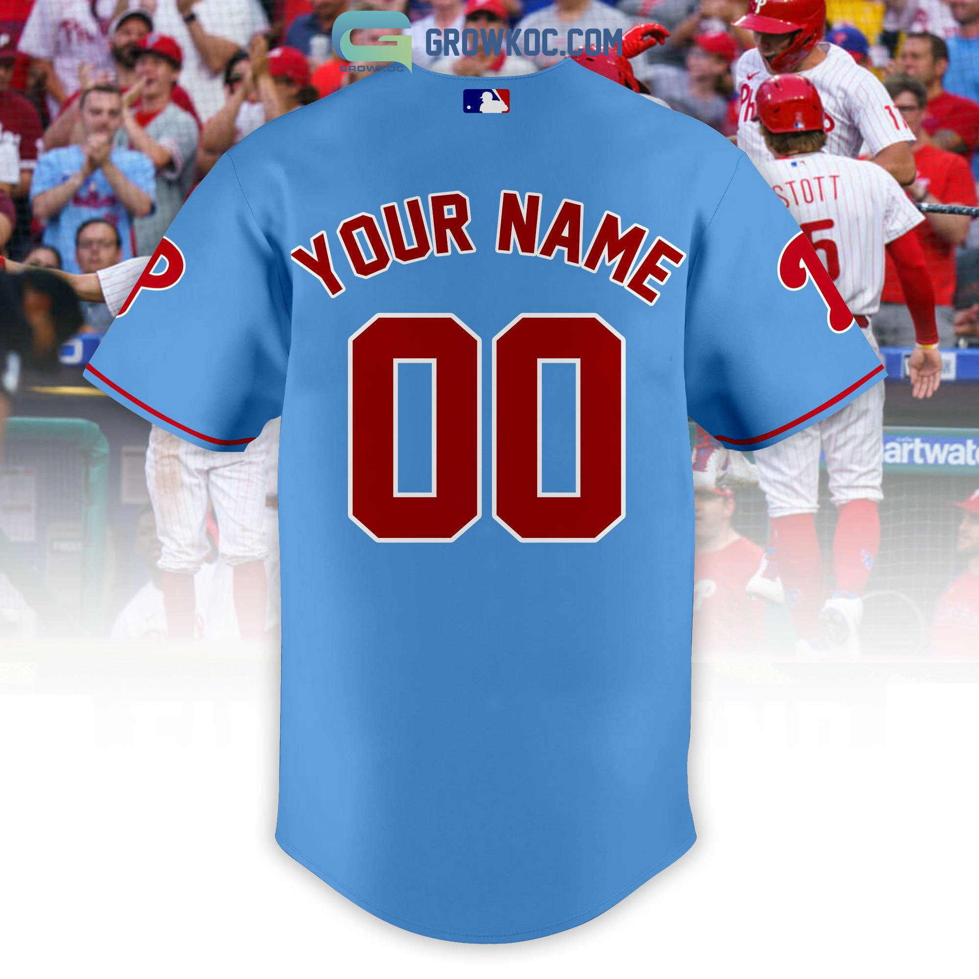 blue and red phillies jersey