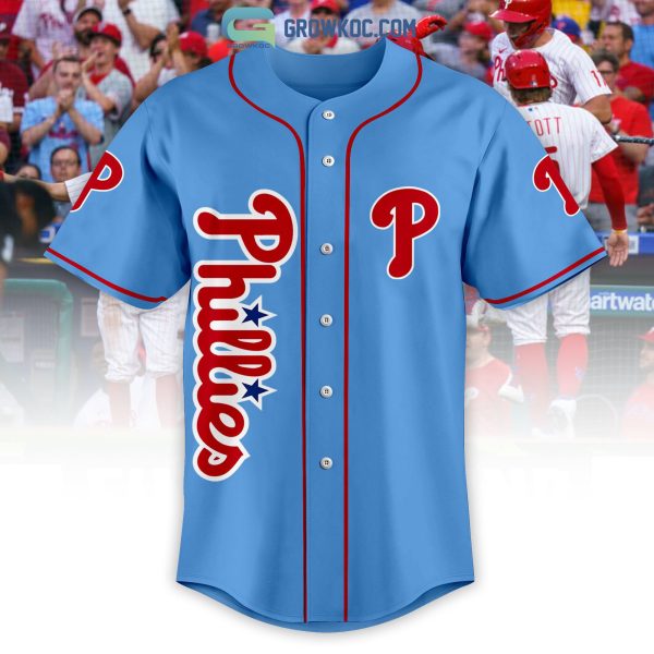 Philadelphia Phillies Love Team Light Blue Design Personalized Baseball Jersey