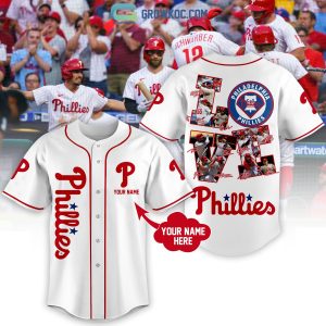 Philadelphia Philles Baseball Team Geometric Personalized Baseball Jersey