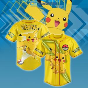 Pikachu Pokemon Cartoon Personalized Baseball Jersey