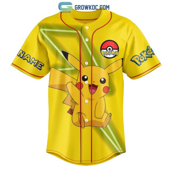 Pikachu Pokemon Cartoon Personalized Baseball Jersey