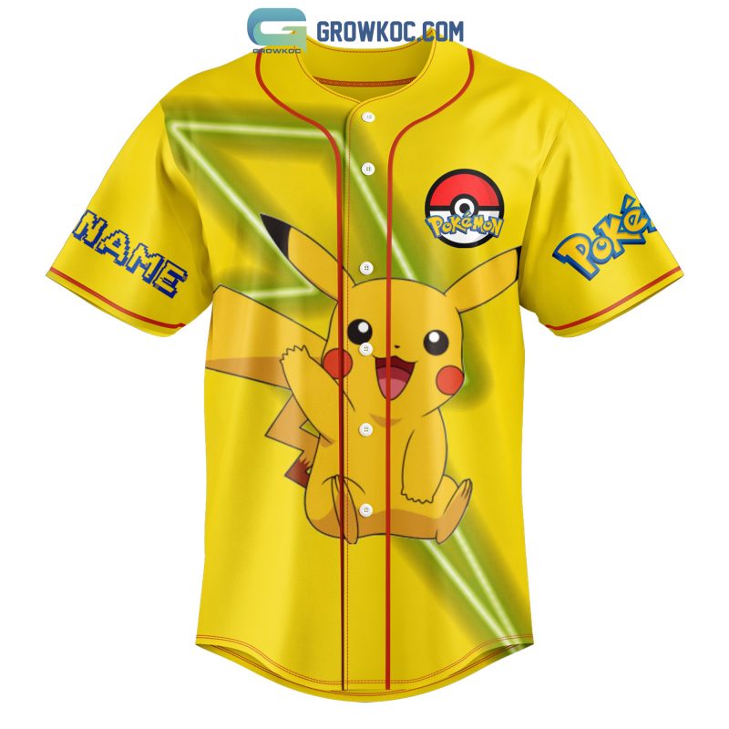 Pikachu Pokemon Cartoon Personalized Baseball Jersey Growkoc