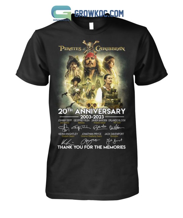 Pirates Of The Caribbean 20th Anniversary 2003 2023 Memories T Shirt