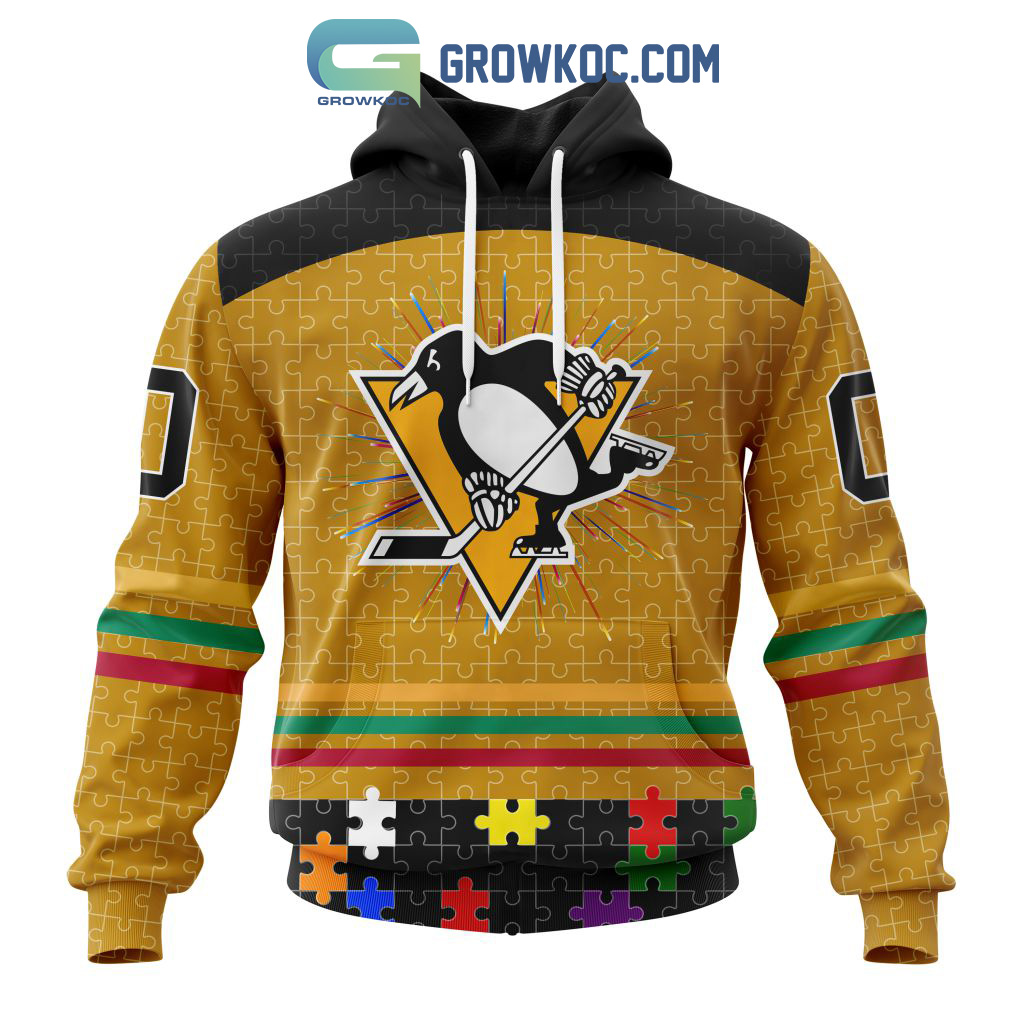 NHL Pittsburgh Penguins Puzzle Fearless Against Autism Awareness Hoodie T  Shirt - Growkoc