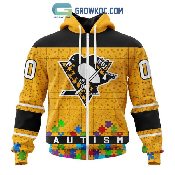 Pittsburgh Penguins NHL Special Unisex Kits Hockey Fights Against Autism Hoodie T Shirt