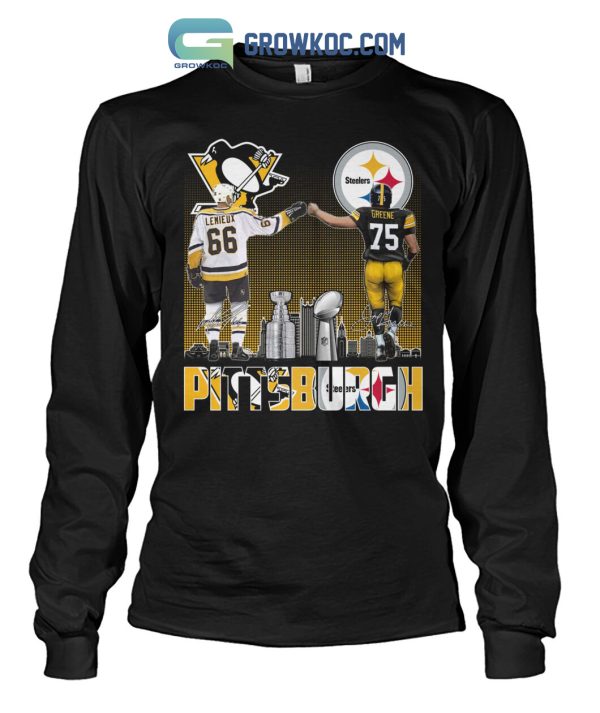 Pittsburgh Steelers Greene And Penguins Lemieux City Champions T Shirt