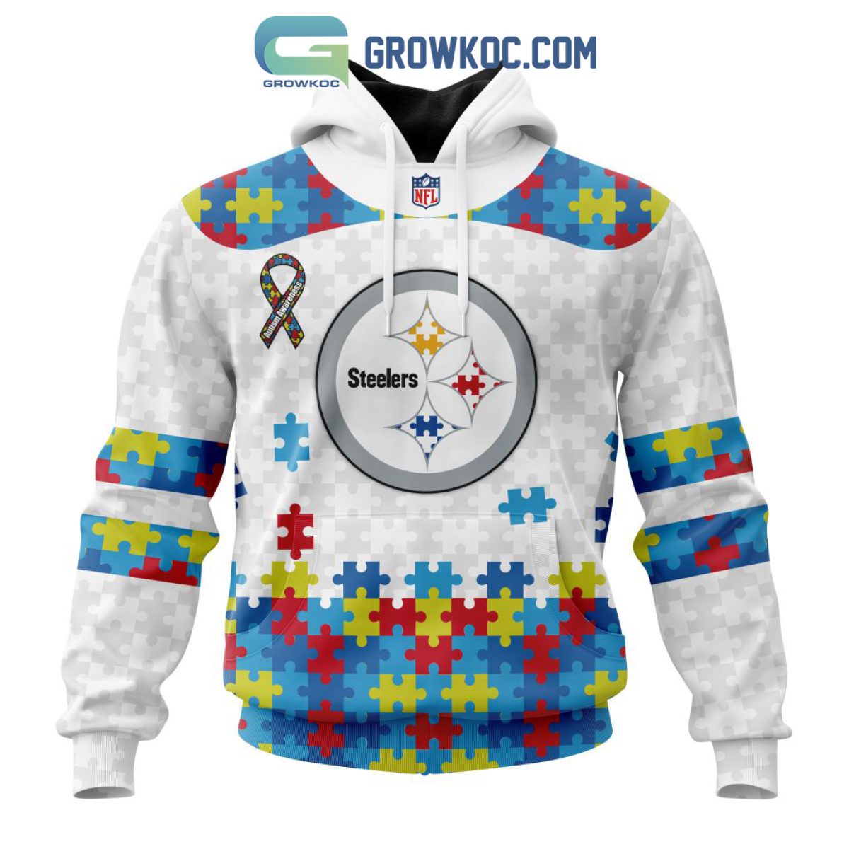 Pittsburgh steelers nfl autism awareness personalized shirt, hoodie,  sweater, long sleeve and tank top