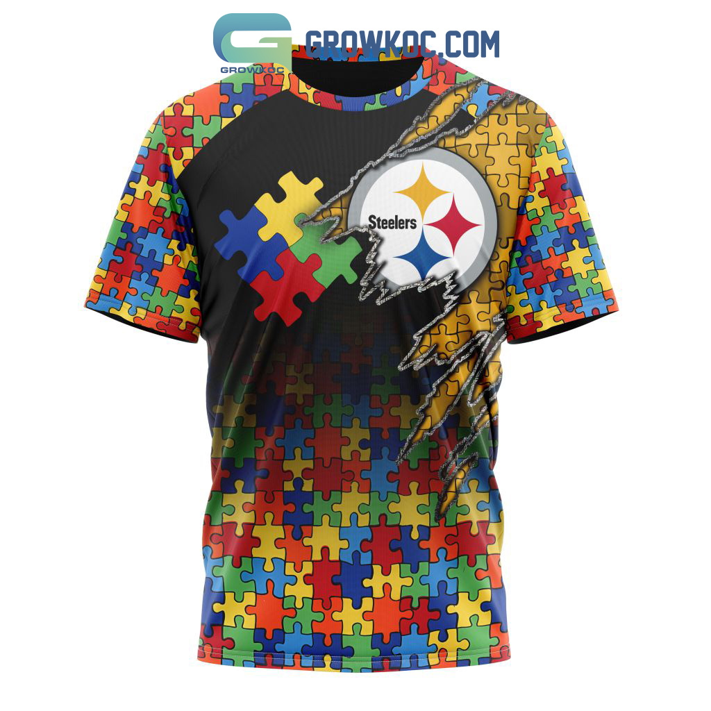 Pittsburgh Steelers NFL Autism Awareness Personalized Hoodie T Shirt -  Growkoc