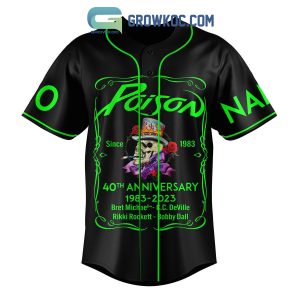 Poison 40th Anniversary 1983 2023 Memories Personalized Baseball Jersey