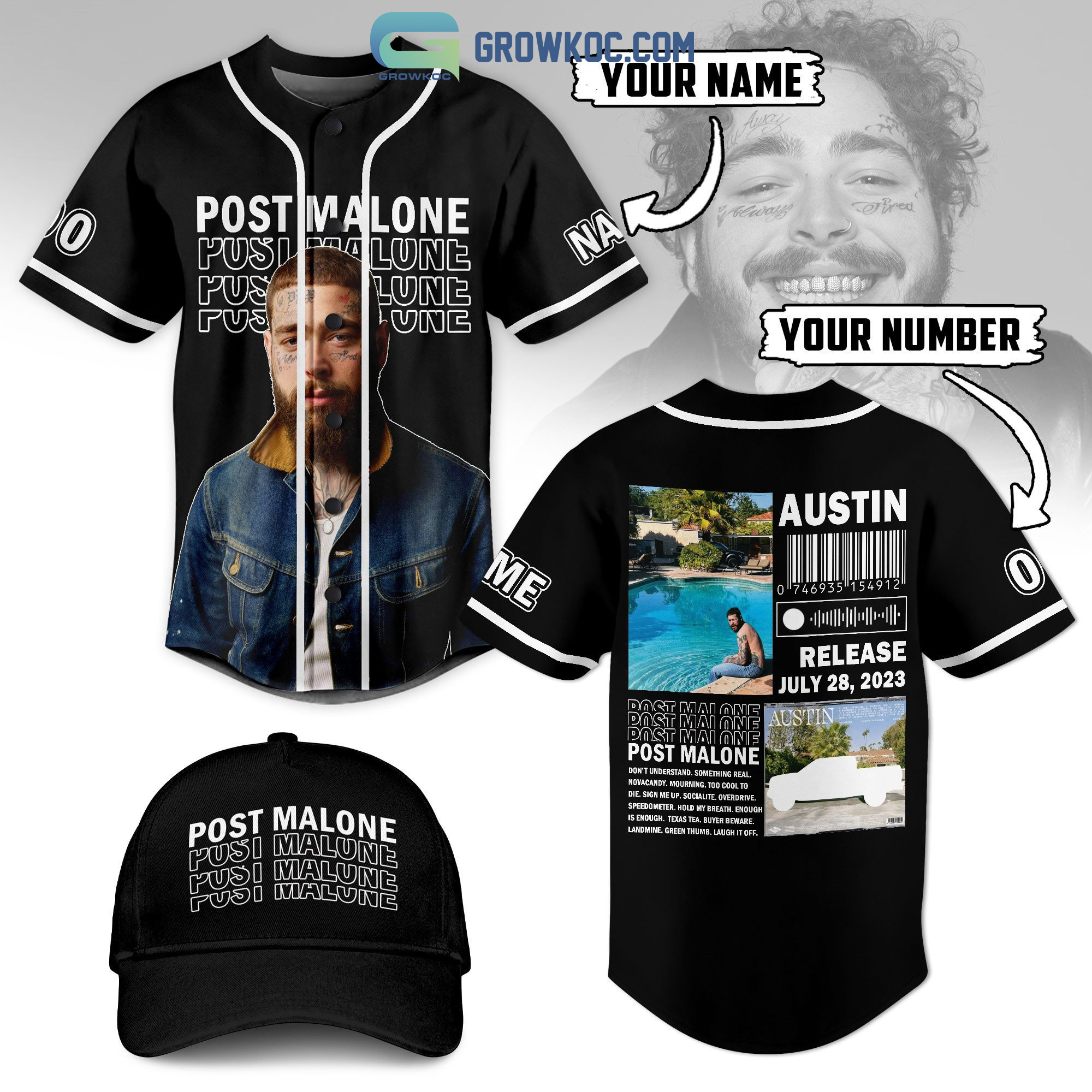 Post Malone Austin Release July 28 2023 Personalized Baseball Jersey -  Growkoc