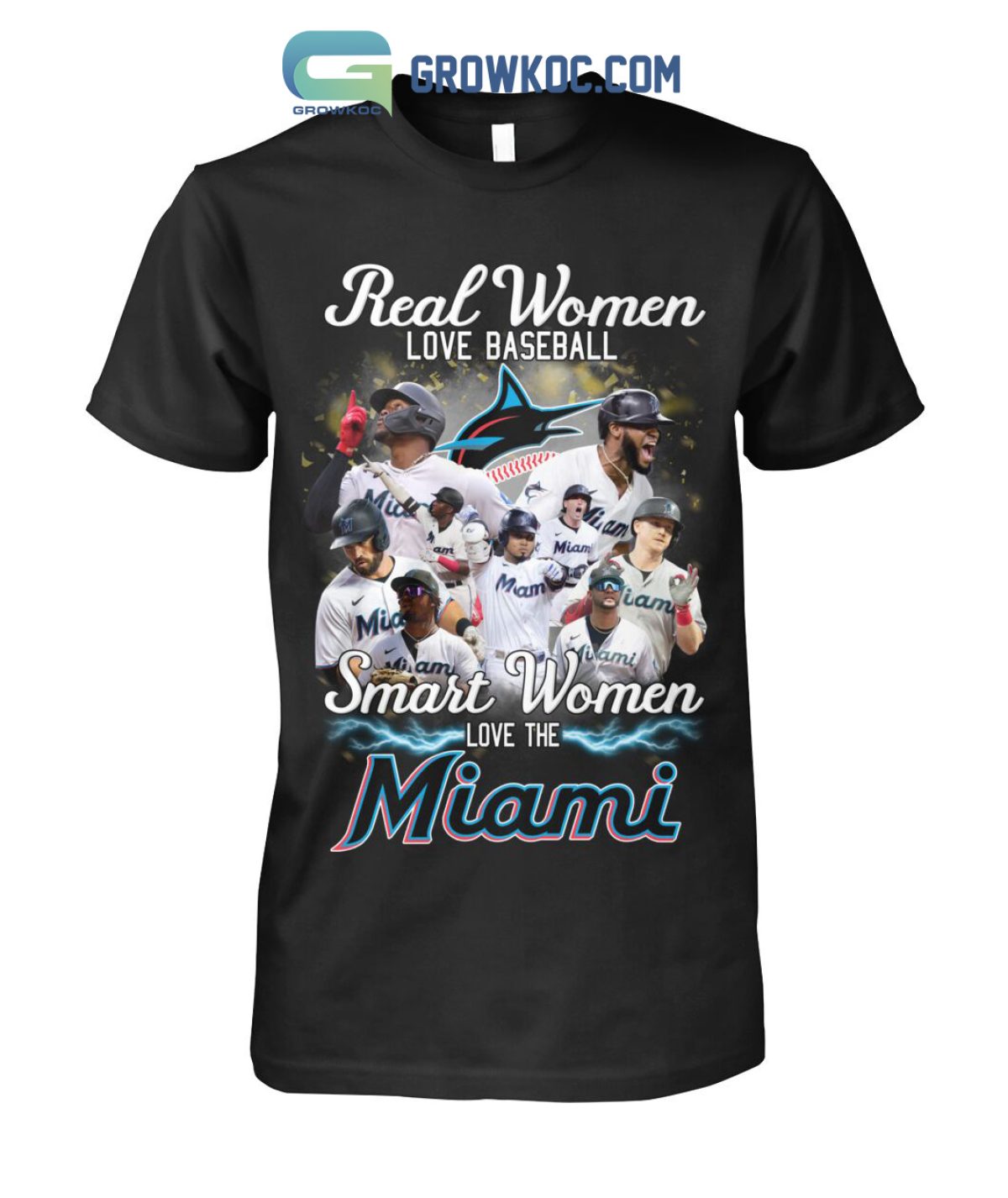 Real Woman Love Baseball Smart Women Love The Miami T Shirt - Growkoc