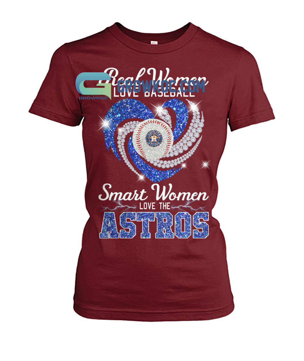 Real Women Love Baseball Smart Women Love The Astros Shirt - High-Quality  Printed Brand