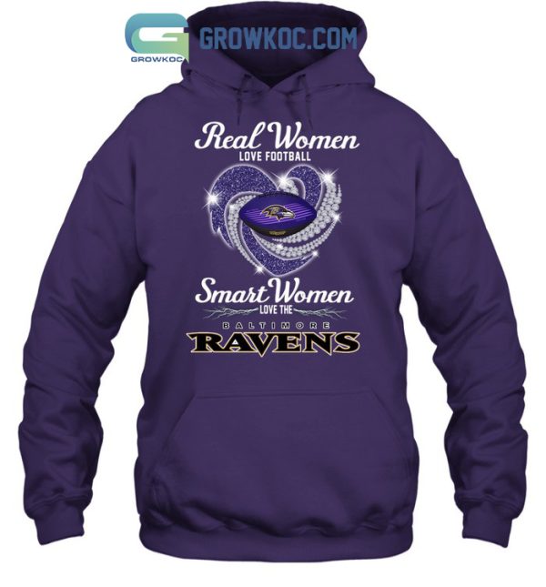 Real Women Love Football Smart Women Love The Baltimore Ravens T Shirt