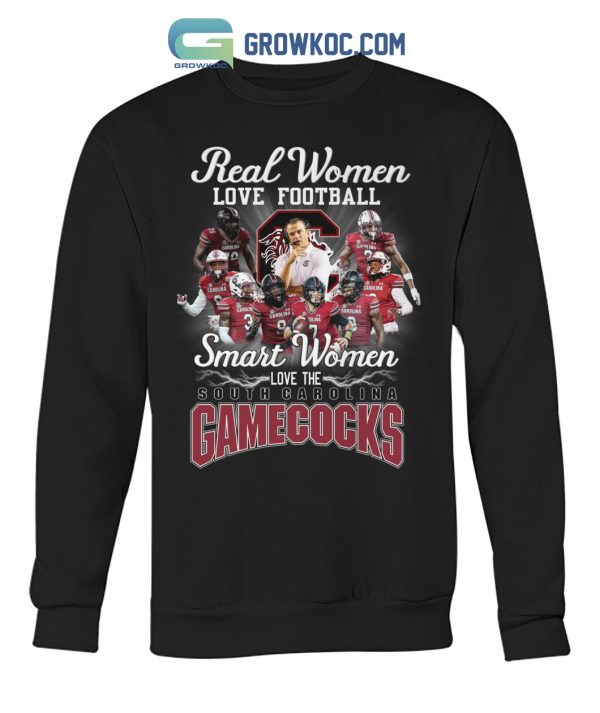 Real Women Love Football Smart Women Love The South Carolina Gamecocks T Shirt