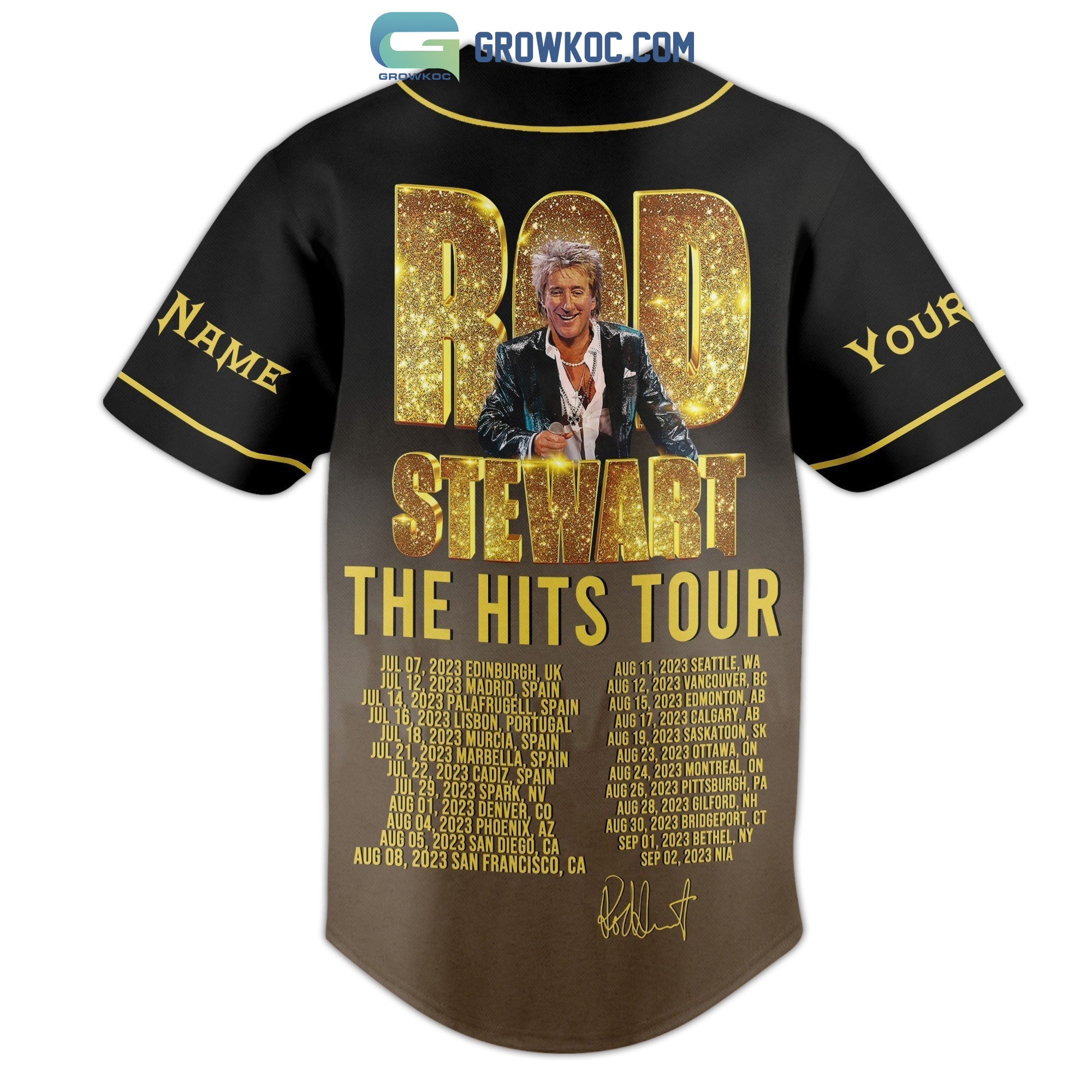 Rod Stewart The Hits Tour 2023 Personalized Baseball Jersey