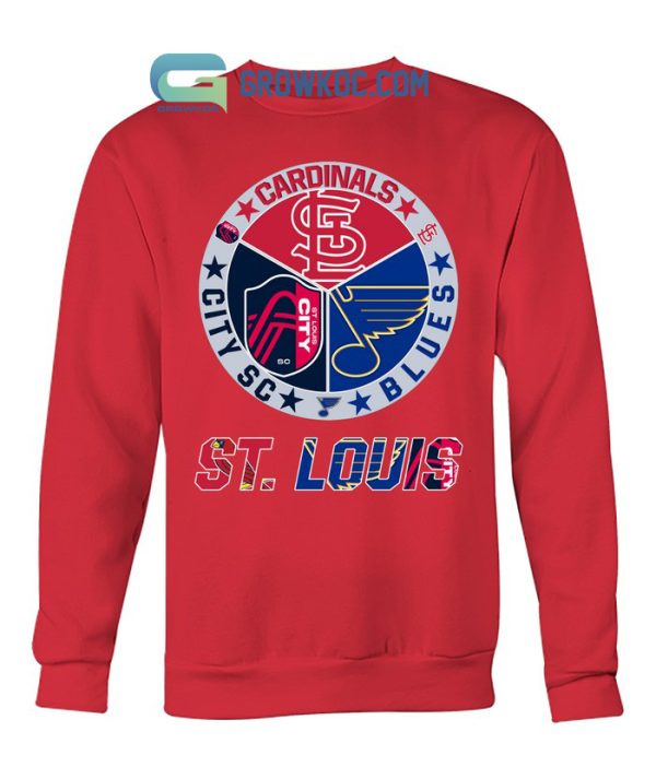 ST Louis Cardinals City SC And Blues T Shirt