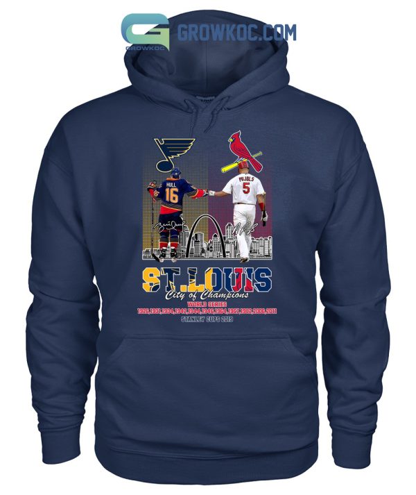 ST Louis City Of Champions Cardinals And Blues T Shirt