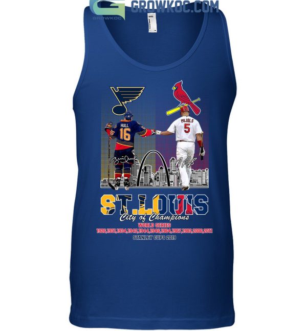ST Louis City Of Champions Cardinals And Blues T Shirt