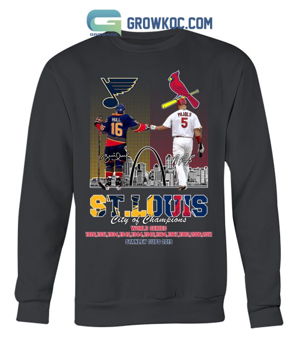 ST Louis City Of Champions Cardinals And Blues T Shirt