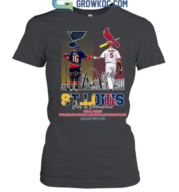 ST Louis City Of Champions Cardinals And Blues T Shirt