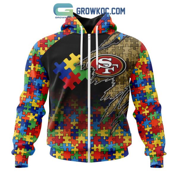 San Francisco 49ers NFL Special Autism Awareness Design Hoodie T Shirt