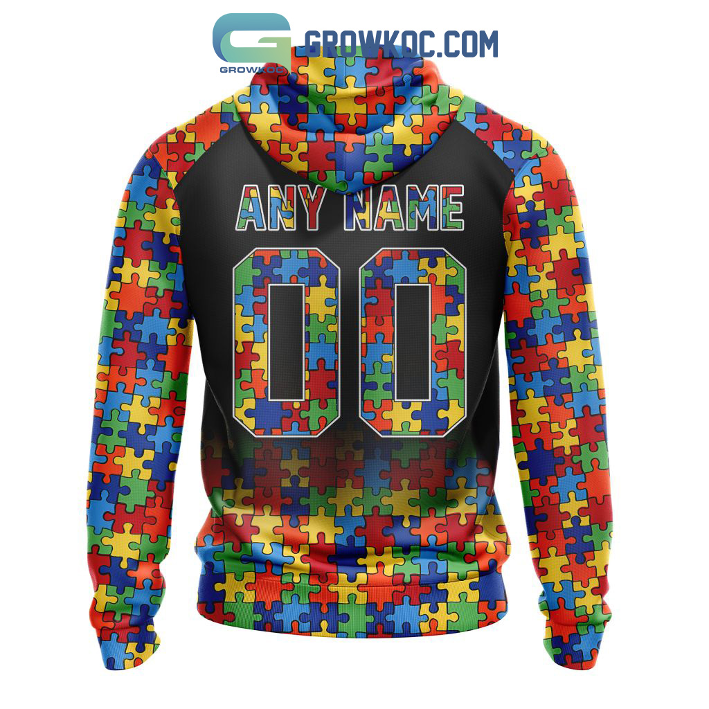 Custom Name And Number NFL San Francisco 49ers Special Autism Awareness  Design Hoodie - Torunstyle