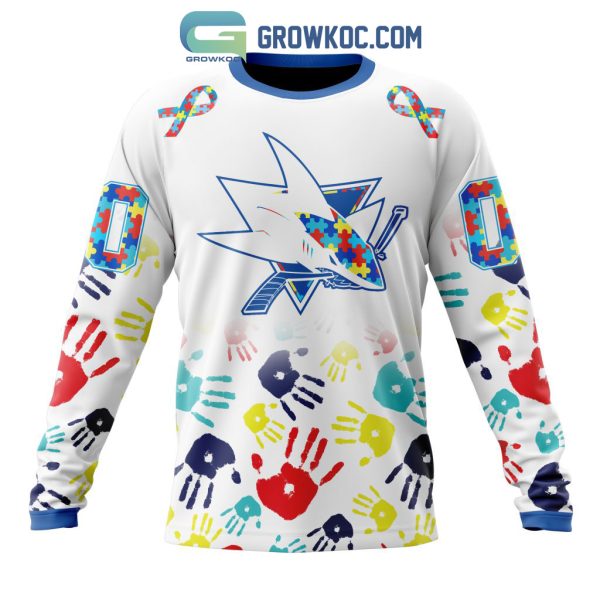 San Jose Sharks NHL Special Autism Awareness Hands Hoodie T Shirt
