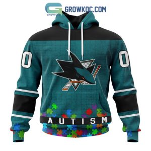 San Jose Sharks NHL Special Unisex Kits Hockey Fights Against Autism Hoodie T Shirt