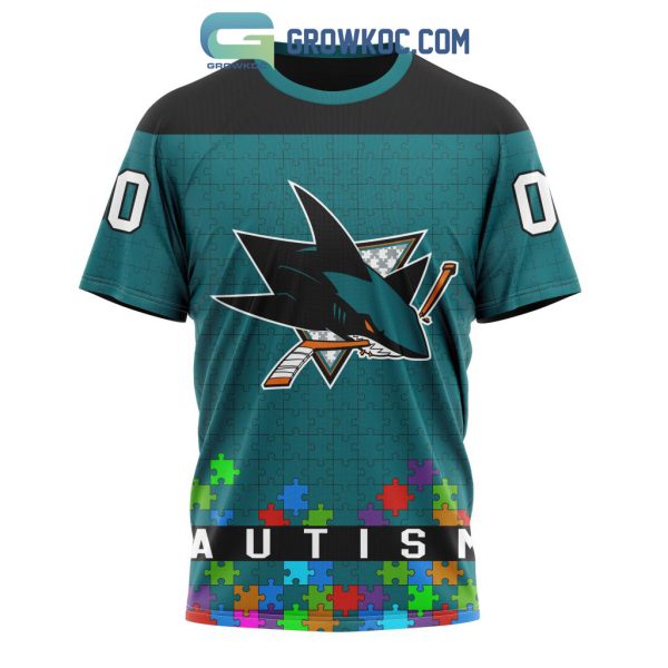 San Jose Sharks NHL Special Unisex Kits Hockey Fights Against Autism Hoodie T Shirt