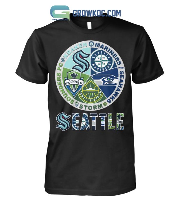 Seattle Kraken Mariners Storm Sounders Seahawks T Shirt