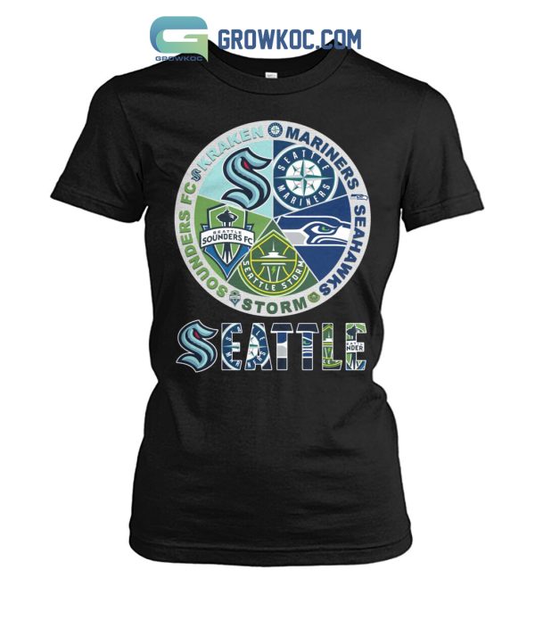 Seattle Kraken Mariners Storm Sounders Seahawks T Shirt