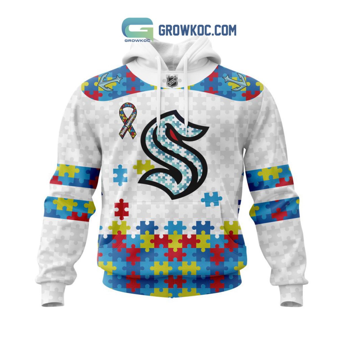 NHL Seattle Kraken Mix Jersey Custom Personalized Hoodie T Shirt Sweatshirt  - Growkoc