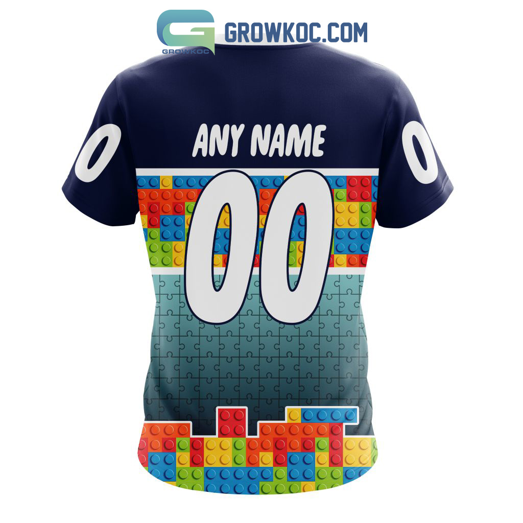 NHL Colorado Avalanche Autism Awareness Custom Name And Number 3D Hoodie -  Torunstyle