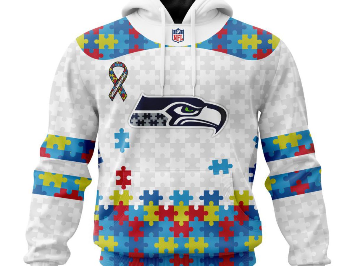 Seattle Seahawks NFL Special Autism Awareness Design Hoodie T Shirt -  Growkoc