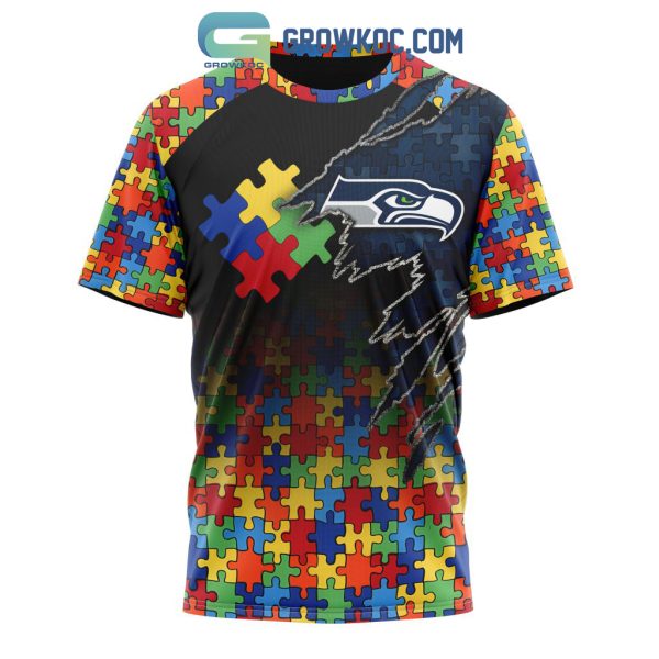 Seattle Seahawks NFL Special Autism Awareness Design Hoodie T Shirt