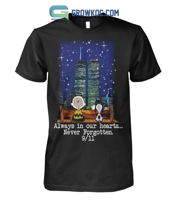 Snoopy Peanuts Always In Our Hearts Never Forgotten 9/11 T Shirt