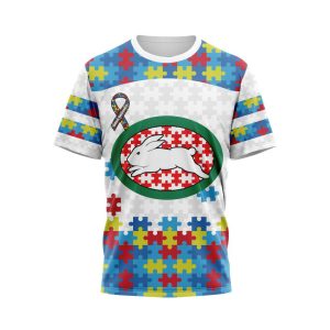 South Sydney Rabbitohs NRL Autism Awareness Concept Kits Hoodie T Shirt