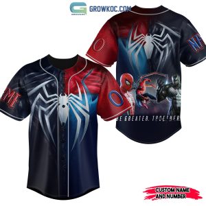 Spider Man And Venom Be Greater Together Personalized Baseball Jersey