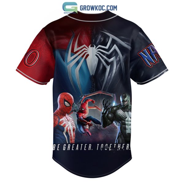 Spider Man And Venom Be Greater Together Personalized Baseball Jersey