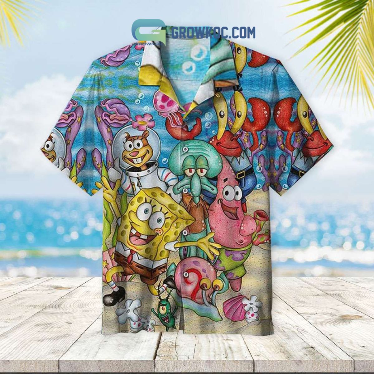 Spongebob Hawaiian Shirt Funny Cartoon Movies - Growkoc