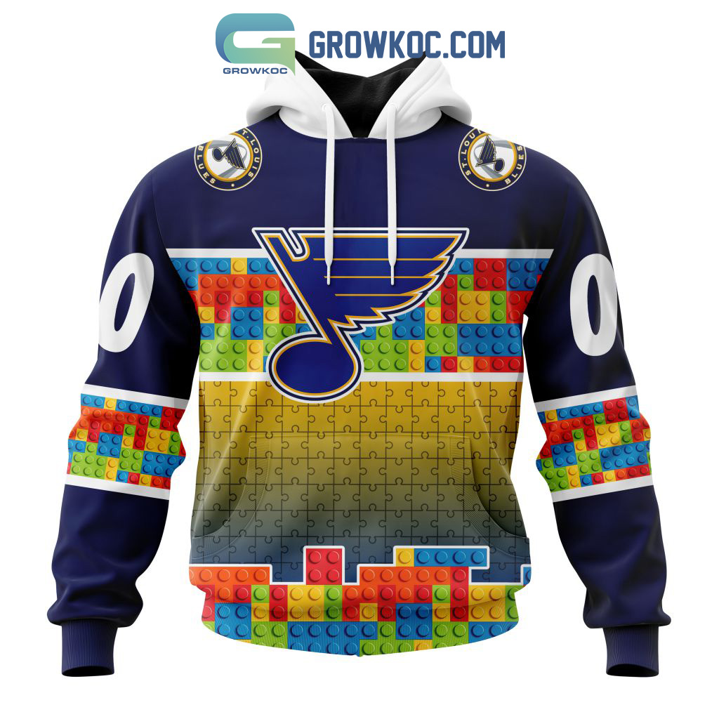 NHL St. Louis Blues Puzzle Autism Awareness Personalized Hoodie T