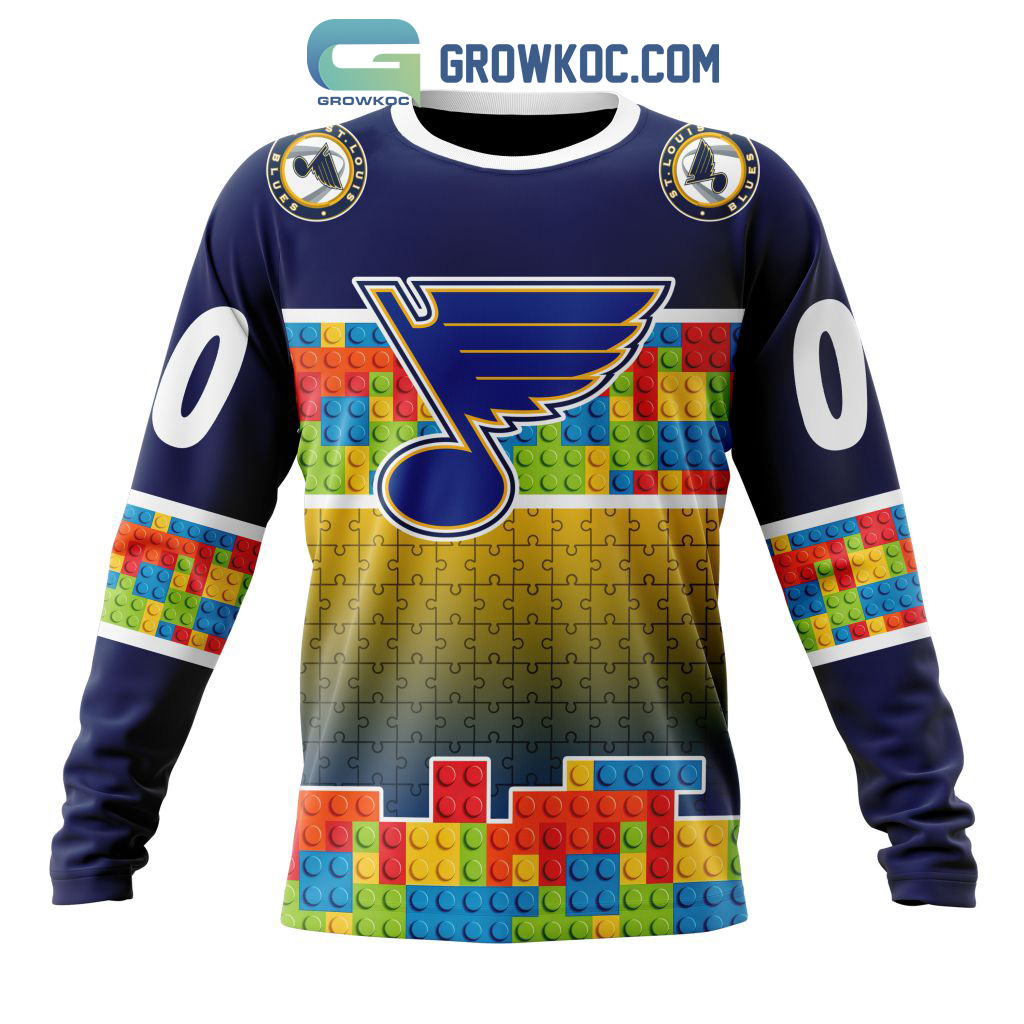 NHL St. Louis Blues Special Autism Awareness Design With Home