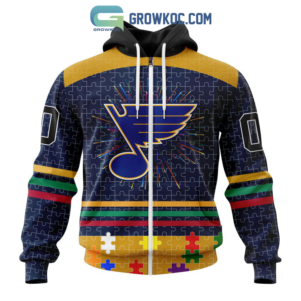 NHL St. Louis Blues Special Autism Awareness Design With Home