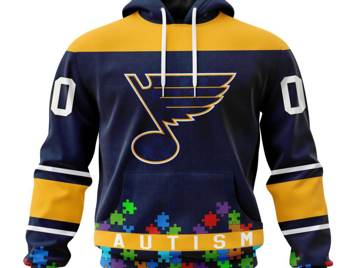 St. Louis Blues NHL Special Unisex Kits Hockey Fights Against Autism Hoodie  T Shirt - Growkoc