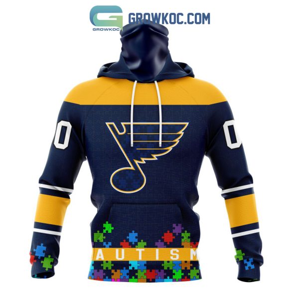 St. Louis Blues NHL Special Unisex Kits Hockey Fights Against Autism Hoodie T Shirt